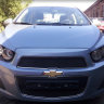Защита радиатора "Standart" Chevrolet Aveo (2011-2015) верх, чёрная купить недорого с доставкой в Губкин