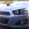 Защита радиатора "Standart" Chevrolet Aveo (2011-2015) верх, чёрная купить недорого с доставкой в Губкин