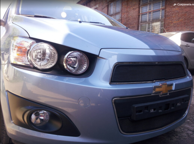 Защита радиатора "Standart" Chevrolet Aveo (2011-2015) верх, чёрная купить недорого с доставкой в Губкин