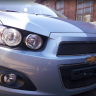 Защита радиатора "Standart" Chevrolet Aveo (2011-2015) верх, чёрная купить недорого с доставкой в Губкин