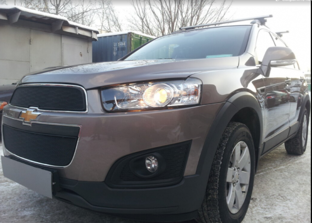 Защита радиатора "Standart" Chevrolet Captiva рестайлинг (2013-2015) чёрная купить недорого с доставкой в Губкин