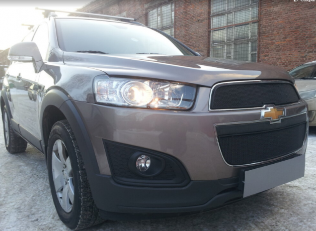 Защита радиатора "Standart" Chevrolet Captiva рестайлинг (2013-2015) чёрная купить недорого с доставкой в Губкин