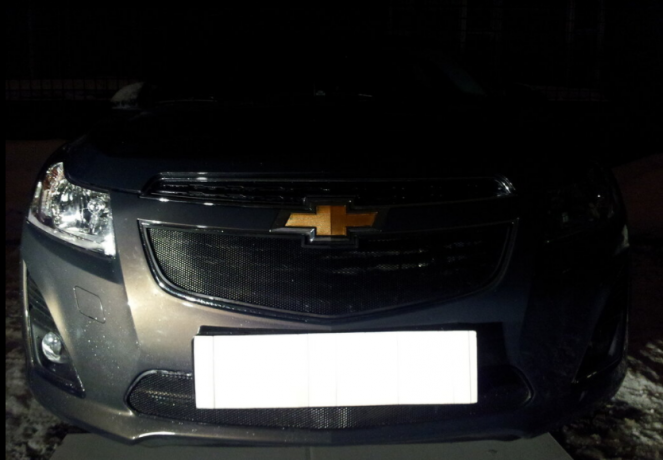 Защита радиатора "Standart" Chevrolet Cruze (2012-2015) верх, чёрная купить недорого с доставкой в Губкин