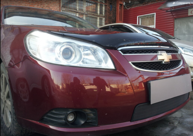 Защита радиатора "Standart" Chevrolet Epica (2006-2013) чёрная купить недорого с доставкой в Губкин