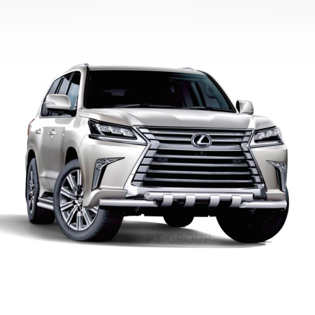 Защита переднего бампера двойная с зубьями d63/63мм (НПС) LEXUS 450D (2015-н.в.) купить недорого с доставкой в Губкин