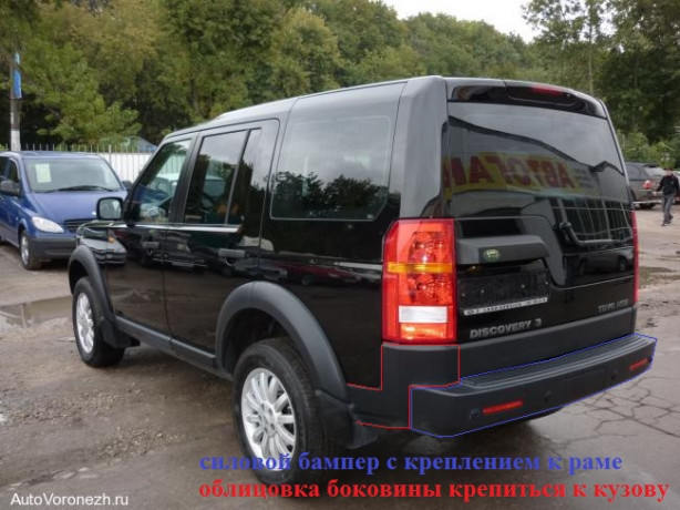 Силовой задний бампер стеклопластиковый на Land Rover Discovery IV купить недорого с доставкой в Губкин