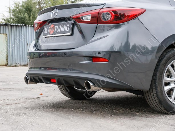 Диффузор заднего бампера var №2 (с килями) для Mazda 3 (2013-н.в.) купить недорого с доставкой в Губкин